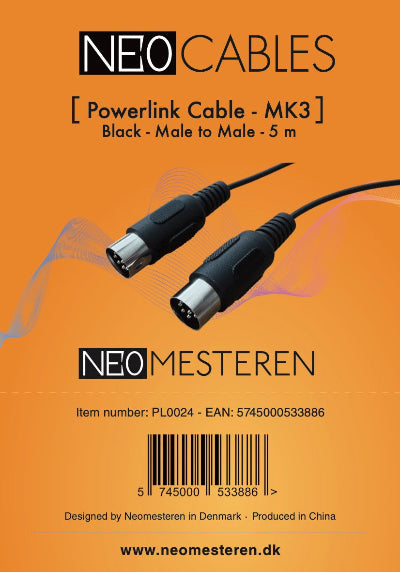 Powerlink Cable for B&O - MK3 - 5 metre - male to male