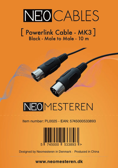 Cable Powerlink - MK3 - Negro - Macho a Macho - 10 m