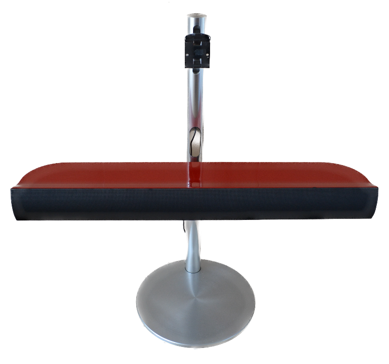 Beolab 7.1 in red on a Beovision 7 stand