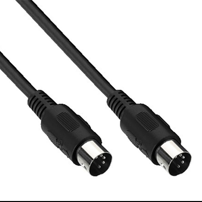DIN cable - 5 pin - 1.5 m - Black - Male/Male