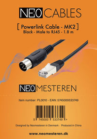 Powerlink cable for B&O - MK2 - DIN 8 pin tio RJ45 - 1.8 metre