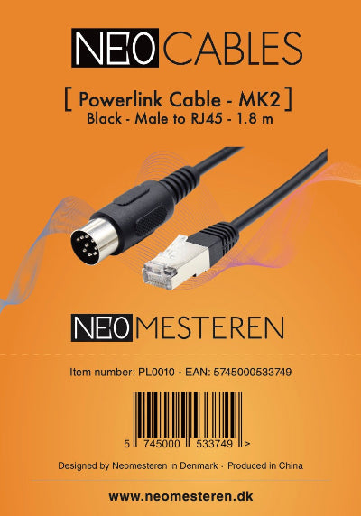 Powerlink cable for B&O - MK2 - DIN 8 pin tio RJ45 - 1.8 metre
