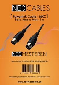 Powerlink kabel for B&O og Neo produkter - MK2 - 5 meter - Hand til han - 8 pin