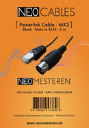 Powerlink cable for Bang & Olufsen - MK3 - Male to RJ45 - 5 metre - Black