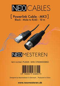 Powerlink cable for Bang & Olufsen - 10 metre - RJ45 to Male - Black - MK3