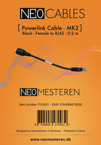 Powerlink Cable - MK2 - Black - Female to RJ45 - 0.2 m