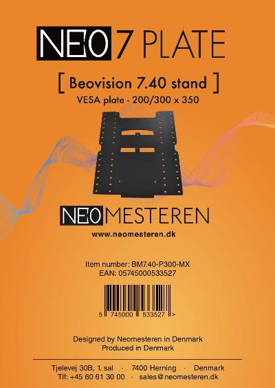 Beovision 7.40 standen med en VESA plade og Neo 7 boksen fornyer dit B&O TV