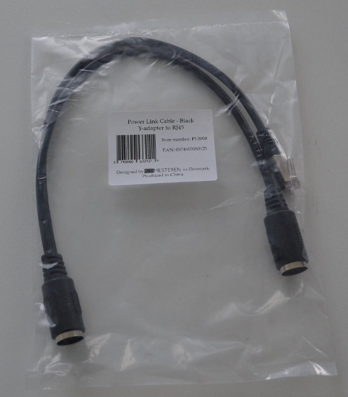 Powerlink kabel - RJ45 til 2 stk DIN 8 pin hun - Sort - B&O og Neo produkter - i emballege