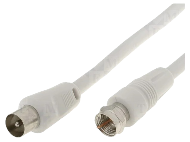 Antenna cable - F connector to male coaxial - 2.5 meters - 75 ohms